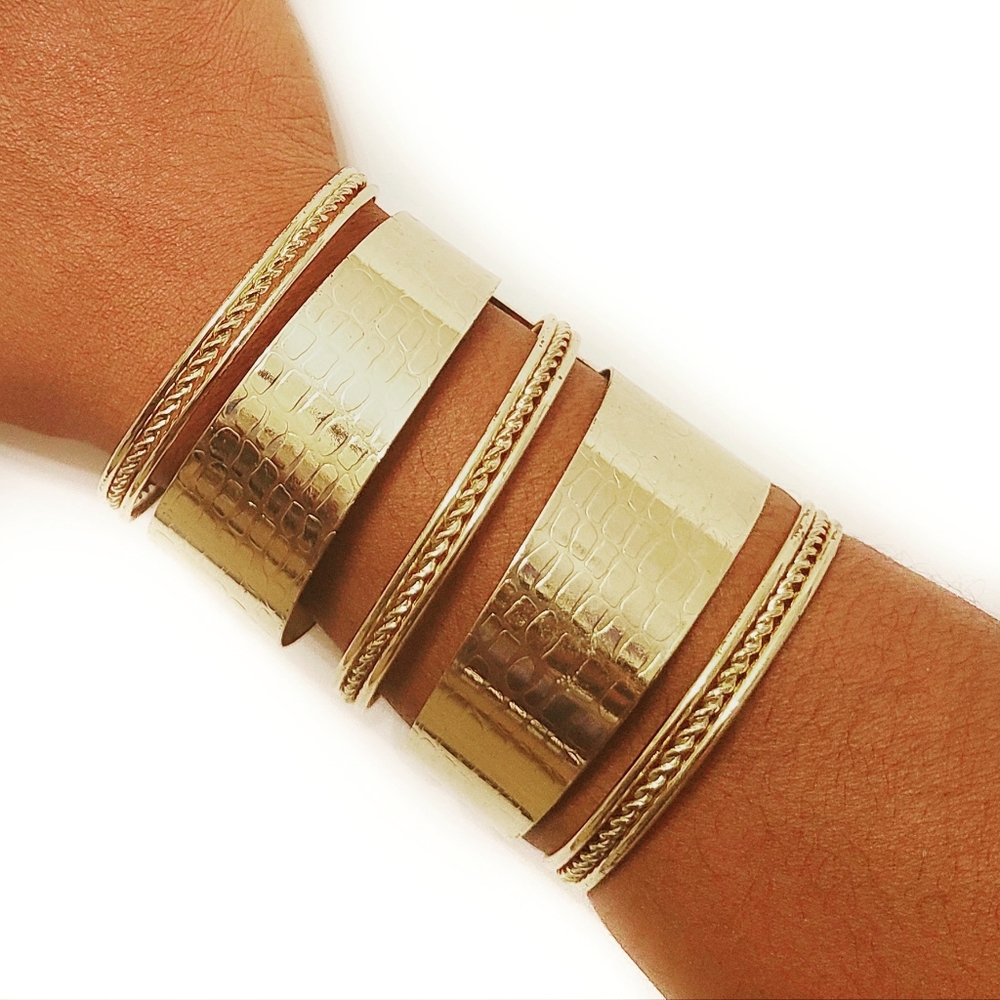 Gold cuff bracelet